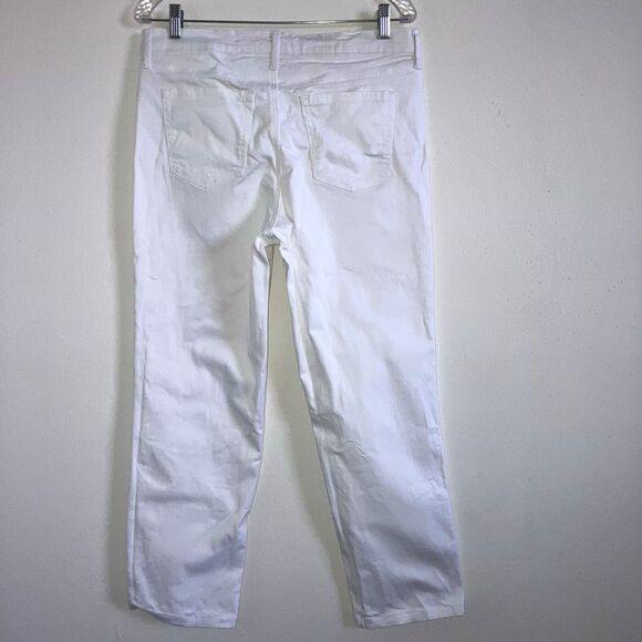 ELLA MOSS 10 Solid White 98% Cotton Slimming Denim Stretch Tapered Ankle Jeans - Picture 2 of 7